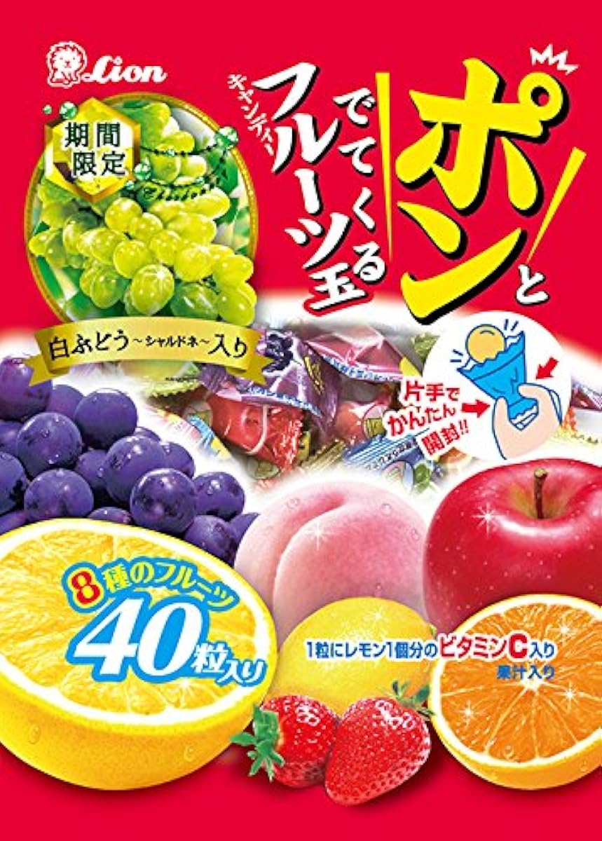 라이온 과자 폰과 나오게 되는 후르츠옥 캔디 140g×6 포-