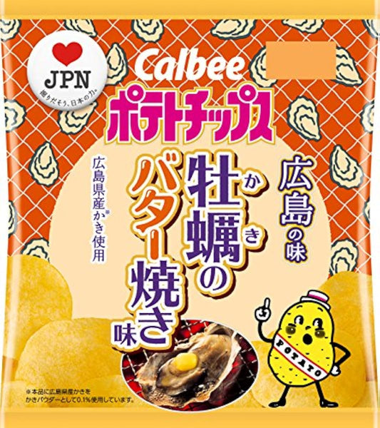Calbee 포테이토 칩 굴의 버터 구이 맛 (히로시마현) 55g×12 포- (2018-02-19)
