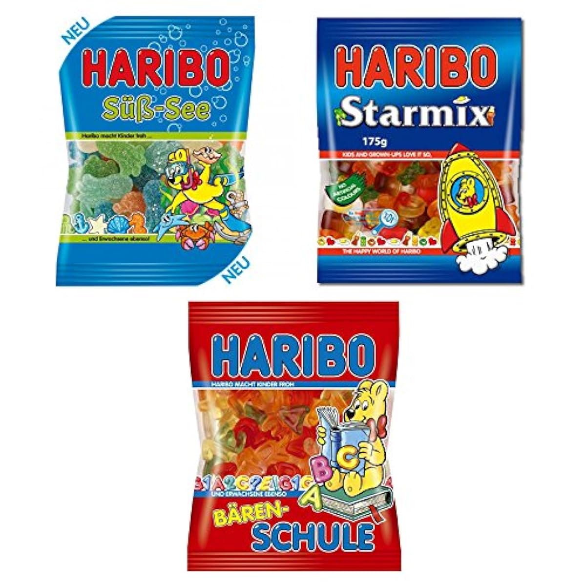 HARIBO 해리 bow 젤리 자녀분들용 3종류 세트 스위트 C,알파벳,스타 믹스(독일 해리 bow)(인기 젤리)-