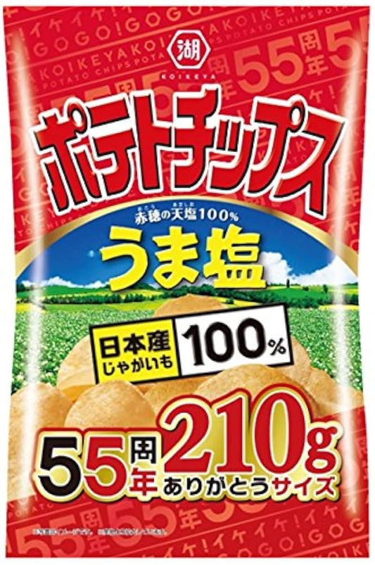 코이케야 포테이토 칩 맛소금55주년 고마워 사이즈 210g×10 포-530205
