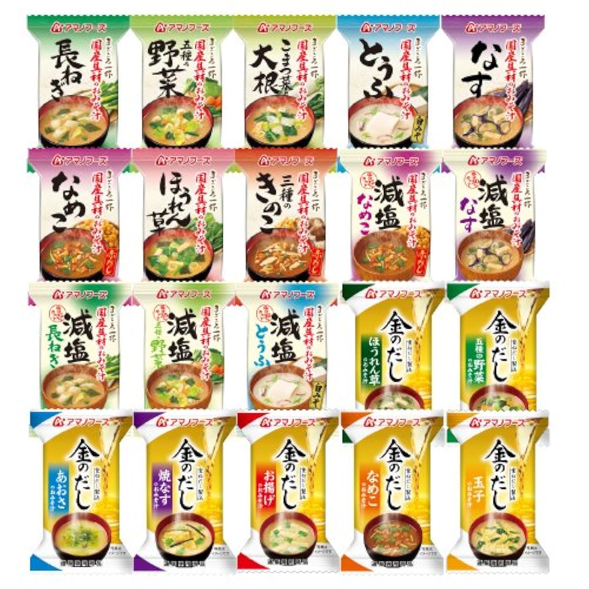 Amano foods 프리즈드라이(freezed dry) 된장국 20종류각2식 40식 세트-