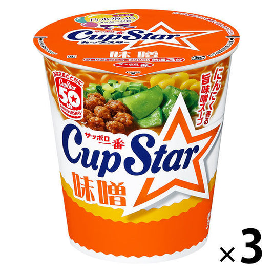Sanyo식품 삿포로 이치방 컵 스타 된장 80g 4901734009504 1세트(3식)