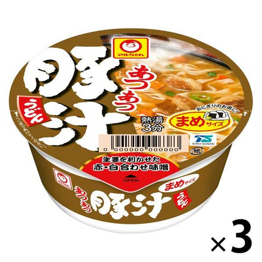 토요 매우 뜨거움 콩 돼지고기 된장국 우동 3개