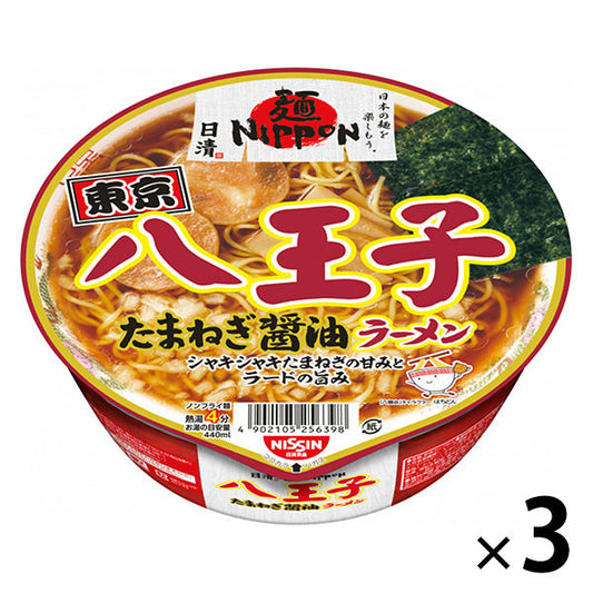 닛신식품 닛신 면NIPPON 하치오우지 타마 파 간장 라면 3개
