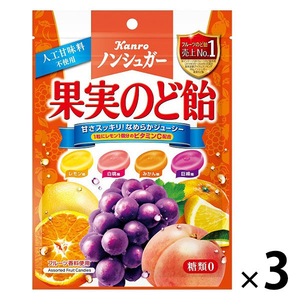 칸로 non슈가 과실 목캔디/90g 1세트(3대입)