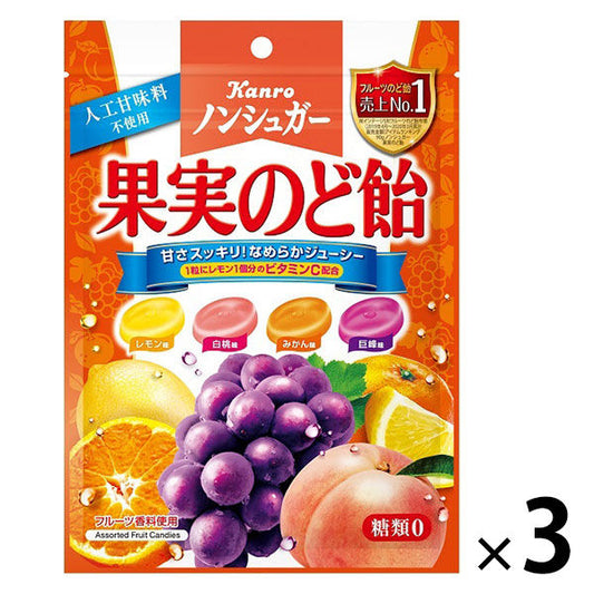 칸로 non슈가 과실 목캔디/90g 1세트(3대입)