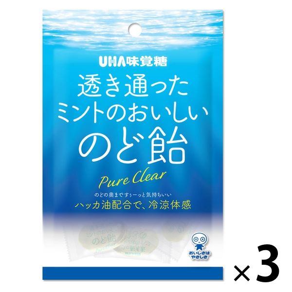 UHA 미카쿠토 투명한 민트가 맛있은 목캔디 1세트(3 포)