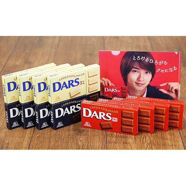 모리나가 DARS(다스)3종×4상자+요코하마 유성 클리어 파일1 매부착 세트