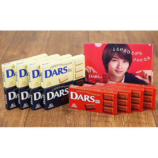 모리나가 DARS(다스)3종×4상자+요코하마 유성 클리어 파일1 매부착 세트