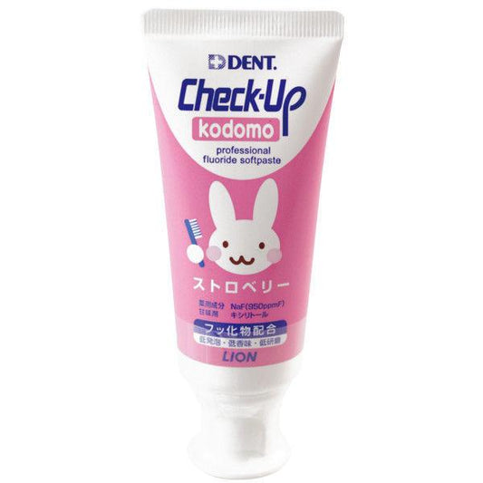 DENT Check-Upkodomo(dent 체크 업고도모) 스트로베리 60g 라이온 치약(어린이용)