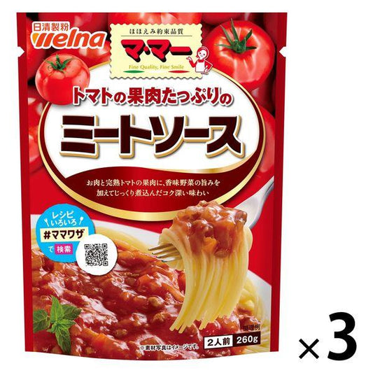 닛신 foods 마마 토마토의 과육 듬뿍 미트 소스 2남의 앞 (260g) ×3개