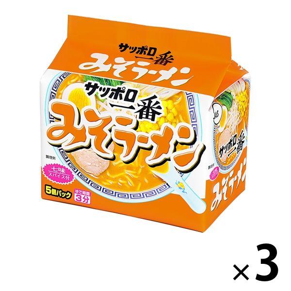 삿포로 이치방 인스턴트대 면 된장 라면 3팩(15식) Sanyo식품