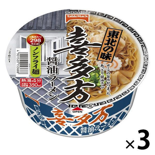 컵 면 토호쿠의 맛 기타카타 간장 라면(non플라이 면) 1세트(3개) 테이블 마크 298kcal