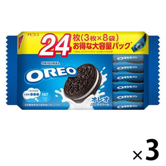 몽 델리의 OREO(오레오)패밀리 팩 바닐라 크림 3 포 쿠키 비스켓