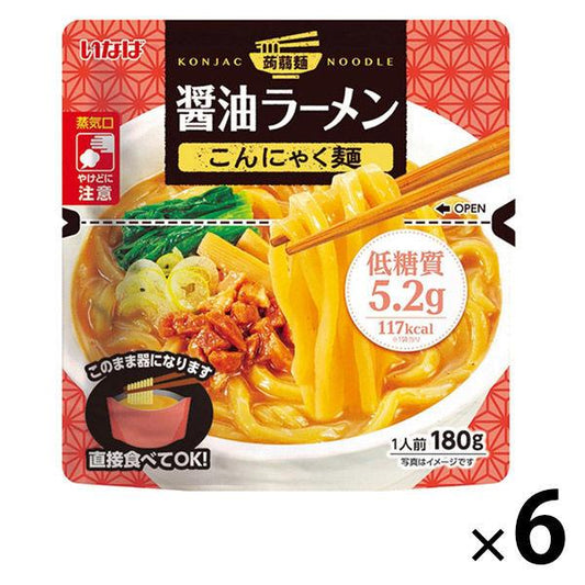 곤약 면 간장 라면 저 당질 180g 1세트(6 포) 이나바 식품