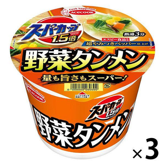 컵 면 슈퍼 컵1.5배 야채 탕 멘 108g 1세트(3개) 에이스쿡