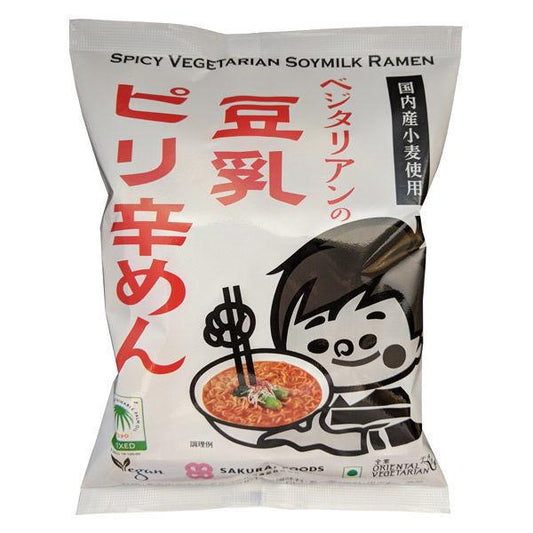 대면 채식주의자의 두유얼얼한 매운맛 면 국내산 밀 사용 138g 1봉지사쿠라이 식품 인스턴트 면