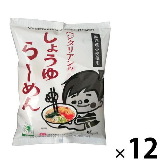 대면 채식주의자의 간장등―면 국내산 밀 사용 98g 1세트(12 포) 사쿠라이 식품 인스턴트 면