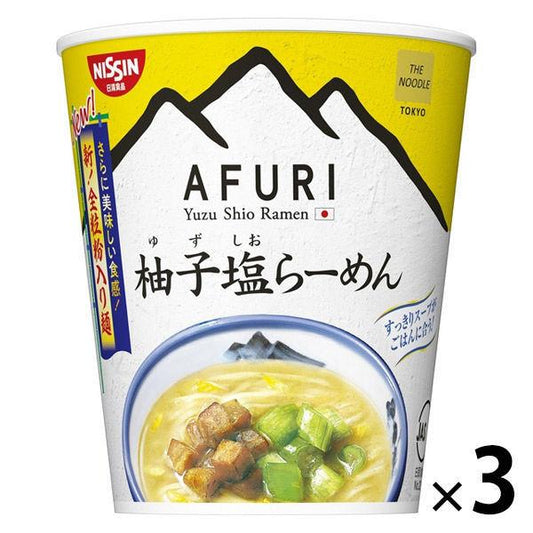 컵 면 THE NOODLE TOKYO AFURI(아후리) 카슈가르(유자)염등―면 mini 35g 1세트(3개) 닛신식품