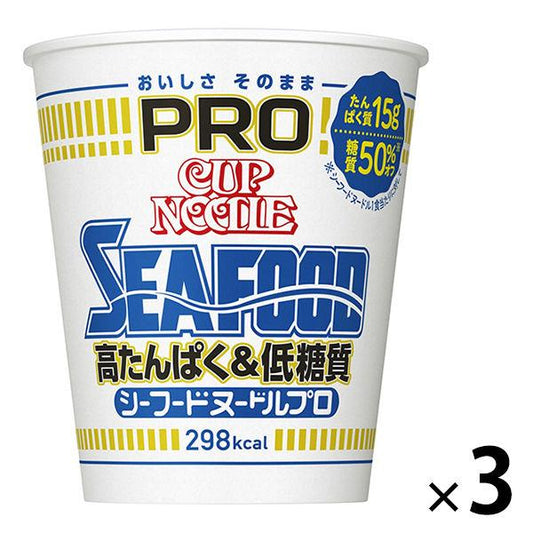 컵 면 닛신식품 컵 누들PRO(프로) 씨푸드 누들 고담백 amp;저 당질 당질50%오프 78g 1세트(3식)