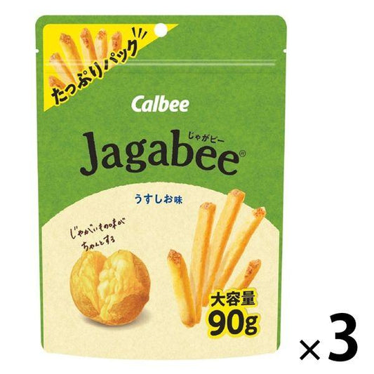Calbee Jagabee덜짠 맛 듬뿍 팩 90g 3 포 스낵 과자 안주 간식