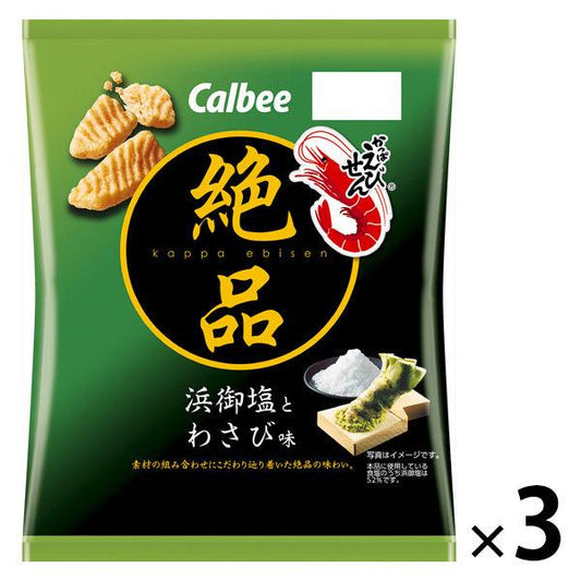 Calbee 절품 갓파 새우깡 해변의 모래밭어염 찾 녹슬어 맛 60g 3 포 스낵 과자 안주 간식