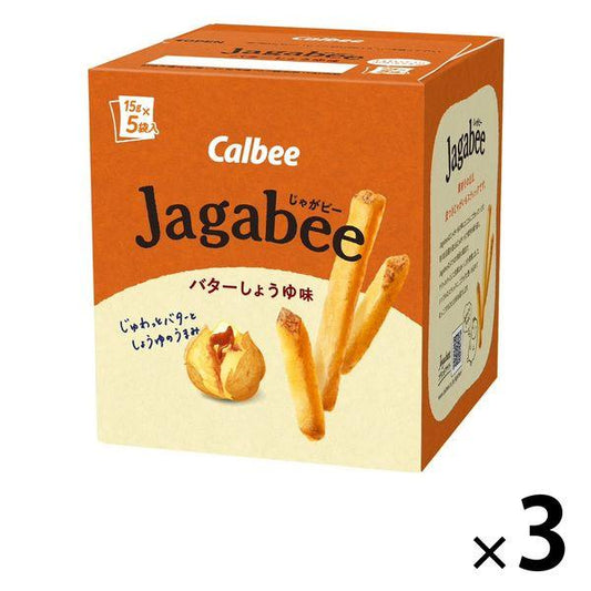 Jagabee 버터 간장 맛 80g 3상자 Calbee 스낵 과자