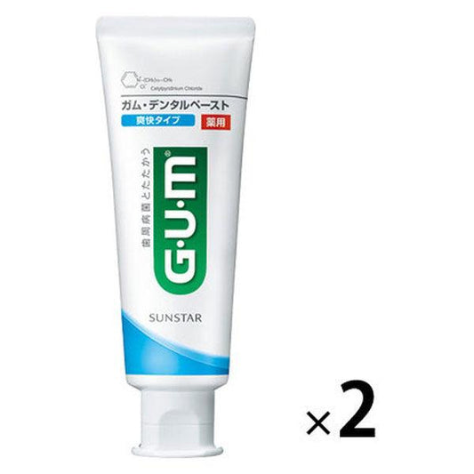 껌 덴탈 Paste 상쾌 타입 120g 1세트(2개) 썬스타 GUM 치약 원인균을 살균・제거치 주병예방 구취 방지 불소 충치