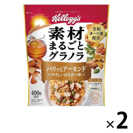 소재 통째로 그래놀라 파릭과 아몬드 상냥한 벌꿀 맛 450g 2 포일본 켈로그 그라 노라