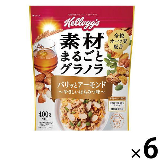 소재 통째로 그래놀라 파릭과 아몬드 상냥한 벌꿀 맛 450g 6 포일본 켈로그 그라 노라