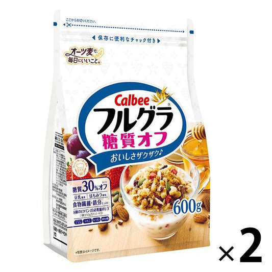 Calbee 후르츠 그래놀라 당질 오프 600g 1세트(2 포) 시리얼・후레이크 시리얼