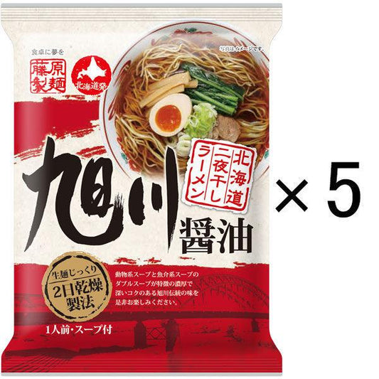 후지하라 국수 제조 홋카이도2 야말림 라면 아사히가와 간장 5개