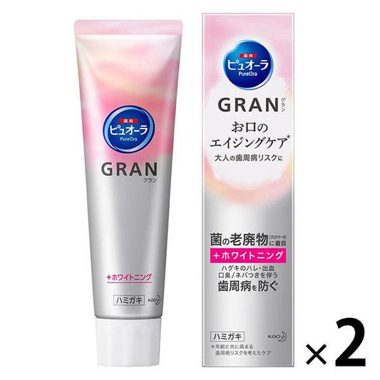 퓨오라 GRAN(그랜드) 화이트닌구 화이트 허벌 민트의 향기 맛 95g 1세트(2개) 가오 치약 화이트닌구 미백