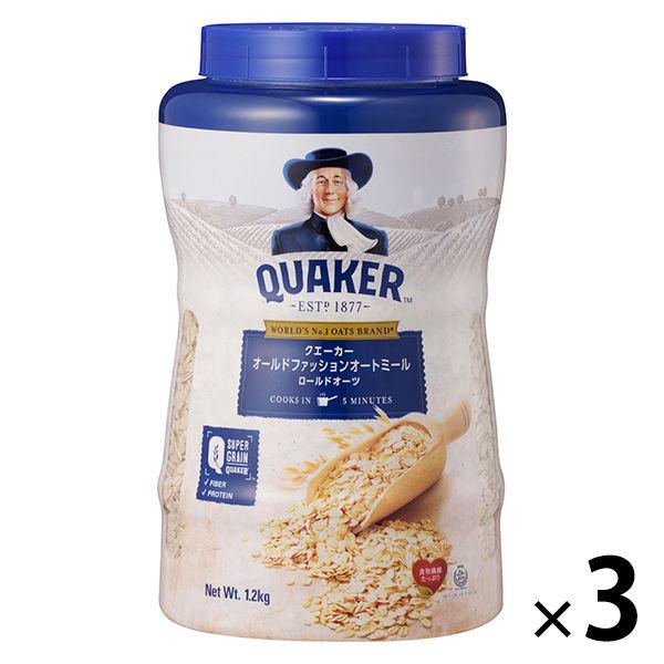 QUAKER(quaker) old fashioned 오토밀 1.2kg 1세트(3개) 시리얼 롤 드 O즈