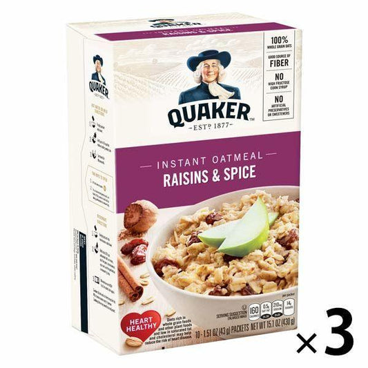 QUAKER(quaker) 인스턴트 오토밀 레즌 amp;스파이스 430g 1세트(3개) 시리얼