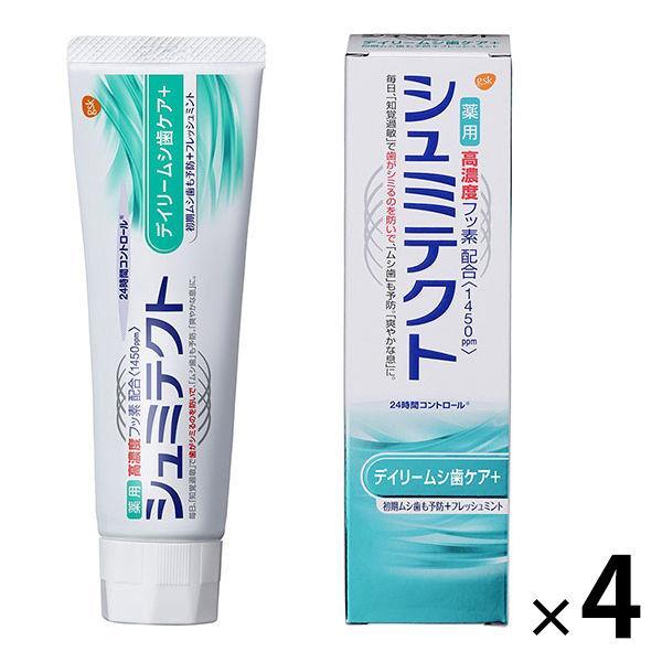 취미 테크도 데일리 케어+(의약부외품)치약 지각 과민 케어 고농도 불소 배합 lt;1450ppm gt; 4개