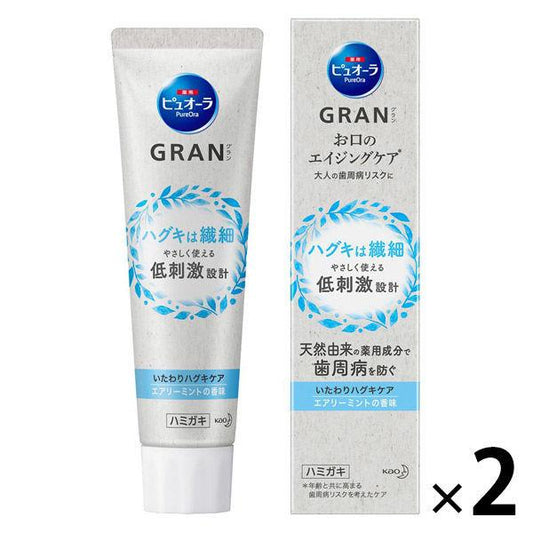 약용퓨오라 GRAN 윌로 하구기 케어  에어 리 민트 90g 1세트(2개) 가오 치약 충치・구취・치고기 염예방