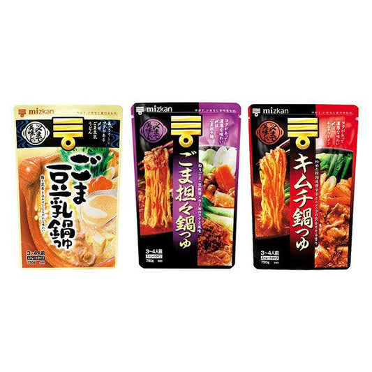 (이득 세트)미츠칸〆까지 맛있은 냄비 조금도 3종 세트(참깨 두유과 조금도,김치과 조금도,참깨 탄탄과 조금도)