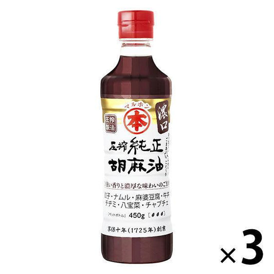 다케모토 유지 말 폰 압착 순정 참기름 짙은 맛 애완동물 450g 3개