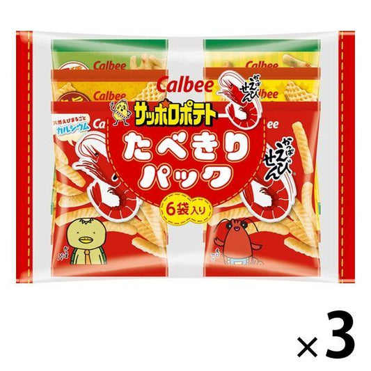 Calbee 60g새우깡 amp;삿포러야 하 # 팩 1세트(18 포:6대입×3팩)