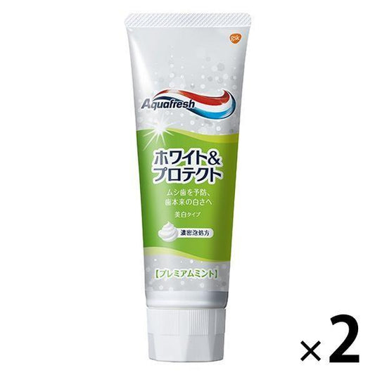 아쿠아 플래시 화이트 amp;프로텍트 W 프리미엄 민트 140g 1세트(2개) 그라구소・스미스 클라인 치약