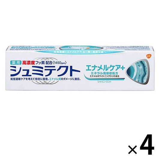 취미 테크도 에나멜 케어+(의약부외품) 치약 지각 과민 케어 고농도 불소 배합 lt;1450ppm gt; 4개