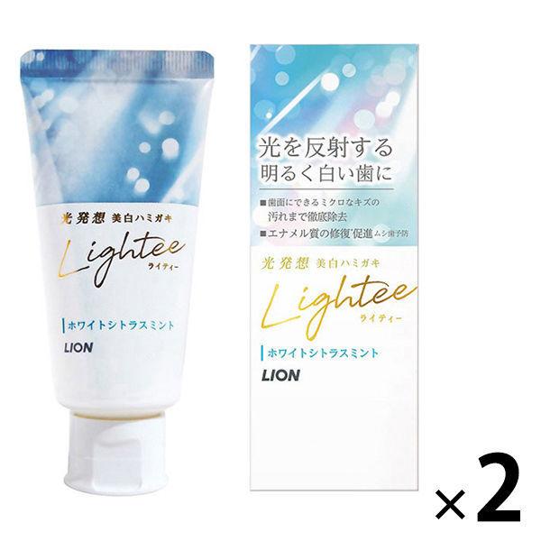 Lightee(라이 티) 화이트닌구 케어  화이트 시트러스 민트 53g 2개 라이온 치약 구취 예방 미백