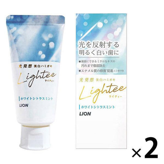 Lightee(라이 티) 화이트닌구 케어  화이트 시트러스 민트 53g 2개 라이온 치약 구취 예방 미백