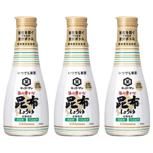기꼬만 맛이 좋다는 느낌 풍부한 다시마 간장 200ml lt;유연함(부드러움)인지(든가) 밀봉 보틀 gt; 3개