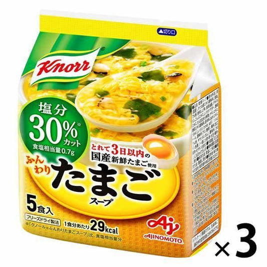 아지노모토 knorr 부드럽게 달걀 스프 염분30%컷(5개입) 3 포알 스프 저염