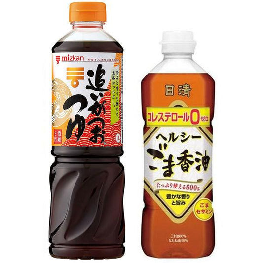 (한정 세트)미츠칸×닛신 너!(이봐!) 리오 여름휴가(방학) 런치 응원 쫓아 가쓰오 조금도 2배 1L amp; 닛신 헬씨 참깨 향기유600gPET 세트