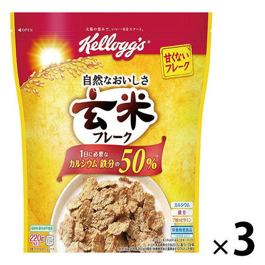 일본 켈로그 현미 후레이크 220g 3 포 시리얼